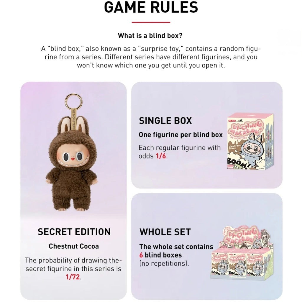 THE MONSTERS Exciting Macaroons - LABUBU v1 Plush Pendant