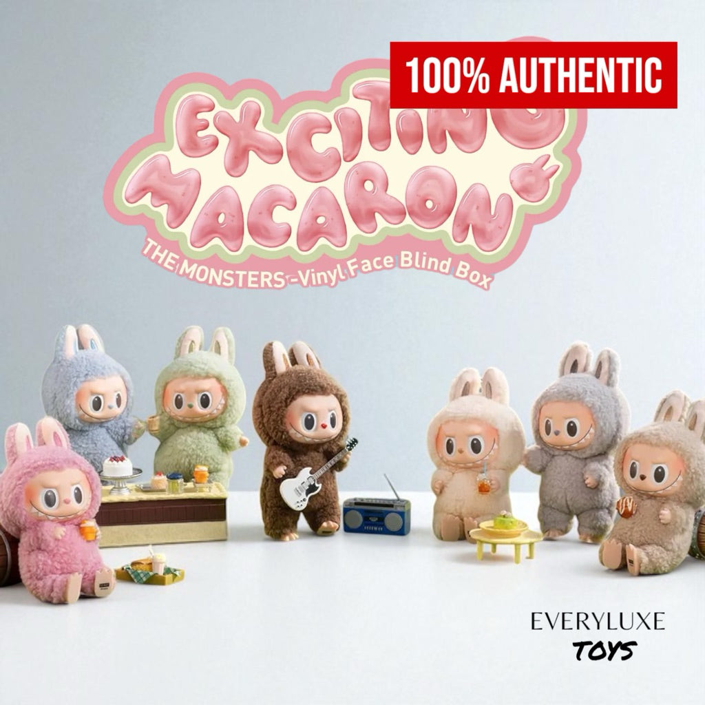 POPMART Exciting Macaron Labubu V1 Vinyl Face Plush Hanging Pendant Bagcharm Keychain