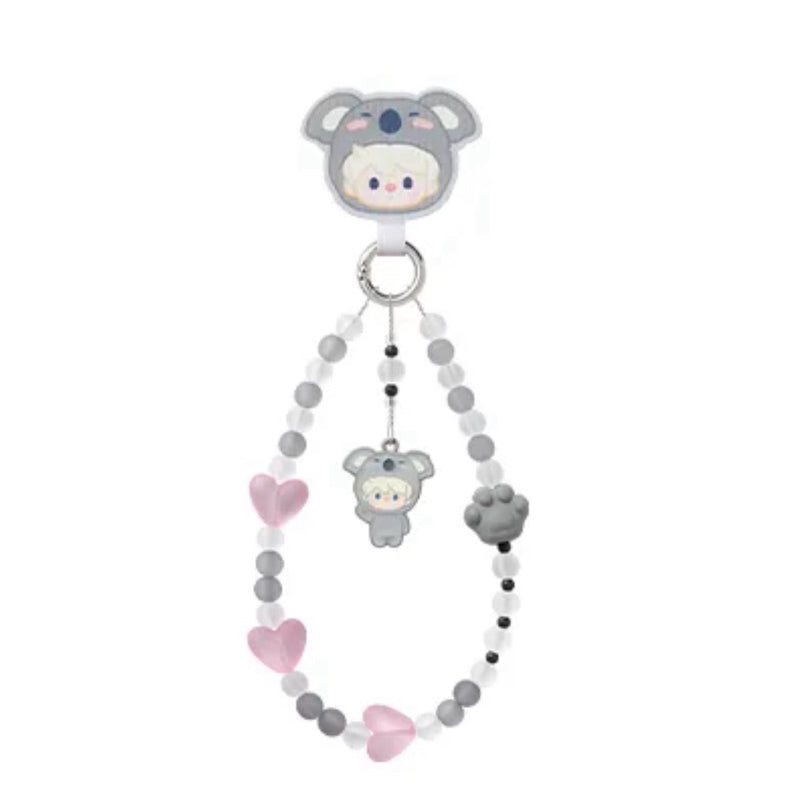 POPMART POPBEAN Pajama Party  Phone Chain Pino Kubo Molly Pucky Crybaby Hacipupu Dimoo Labubu Hirono