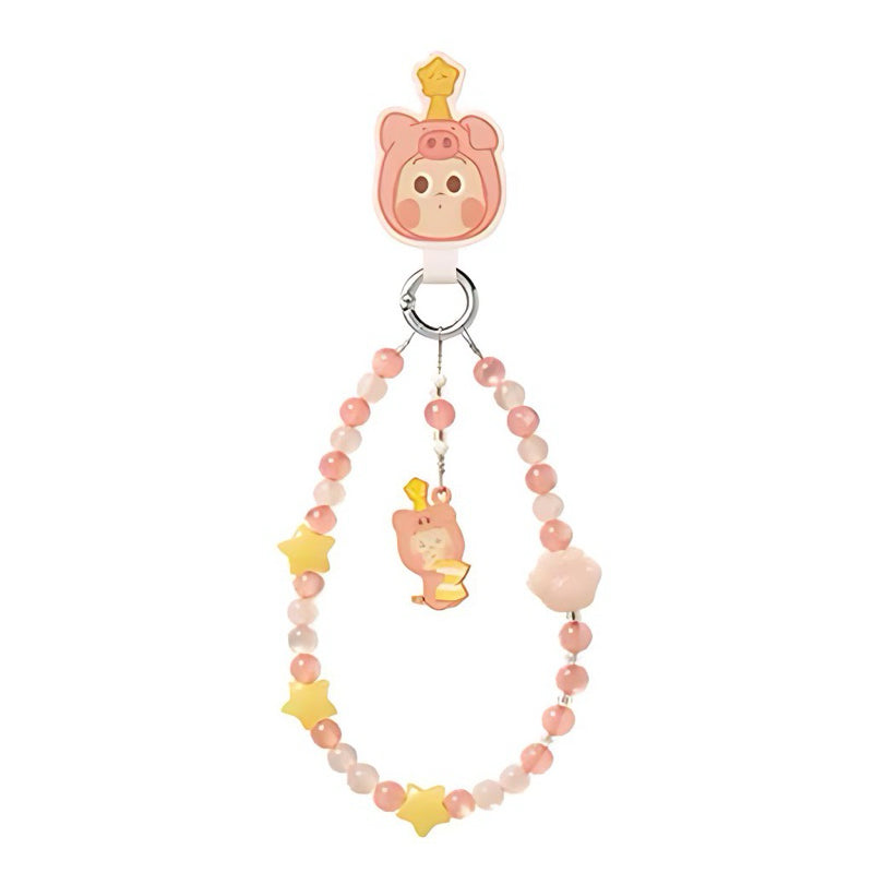 POPMART POPBEAN Pajama Party  Phone Chain Pino Kubo Molly Pucky Crybaby Hacipupu Dimoo Labubu Hirono