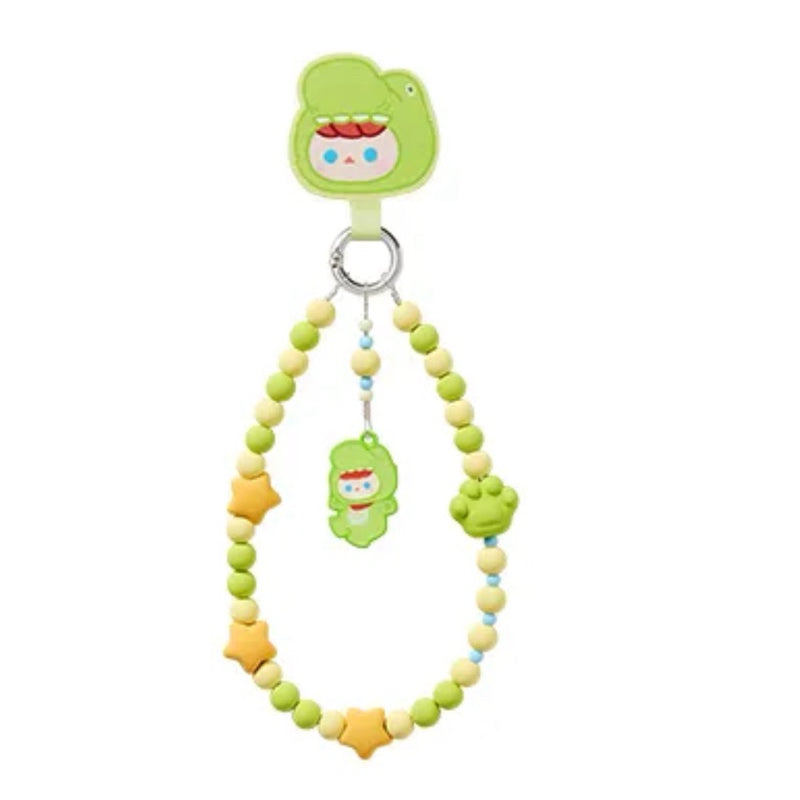 POPMART POPBEAN Pajama Party  Phone Chain Pino Kubo Molly Pucky Crybaby Hacipupu Dimoo Labubu Hirono