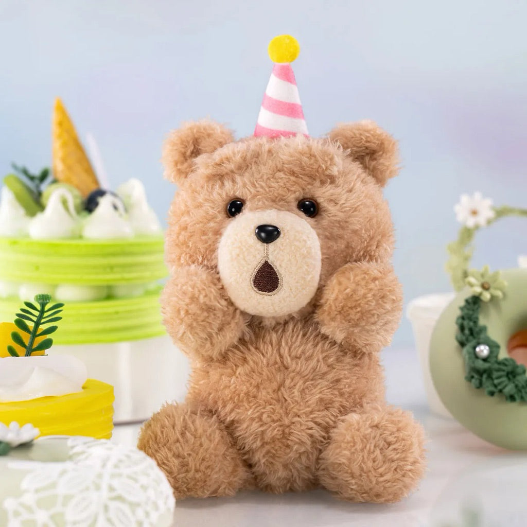 POPMART Ted2 Teddy Bear Action Plush Pendant Bagcharm Keychain Party Raincoat Bow tie vest necktie