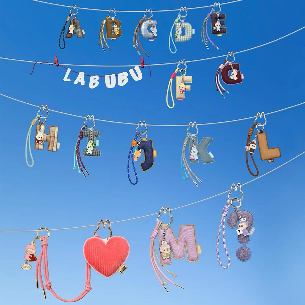 THE MONSTERS LABUBU Pin for Love Letter Pendant Keychain A B C D E F G H I J K L M N O P Q R S T U V
