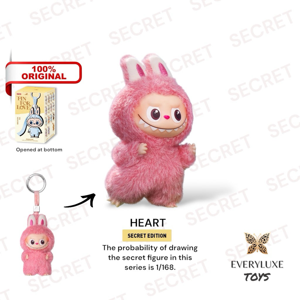 THE MONSTERS LABUBU V4 Pin for Love Vinyl Plush Pendant A-M N-Z Secret Heart ! Bagcharm